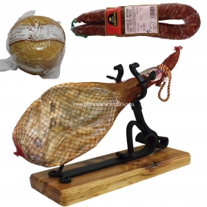 Jamón DO 7 Kg, Queso y Longaniza con trufa. L1 Jamón DO 7 Kg, Queso y Longaniza con trufa. L1-Rullo-www.jamoneselrullo.com